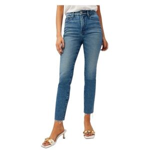 NWT Good American Good Classic High Waist Raw Hem Jeans 10/30